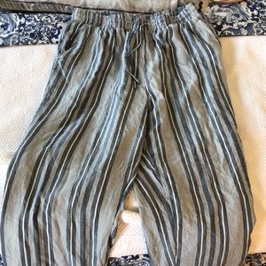 American eagle beach cover up blue and white pant